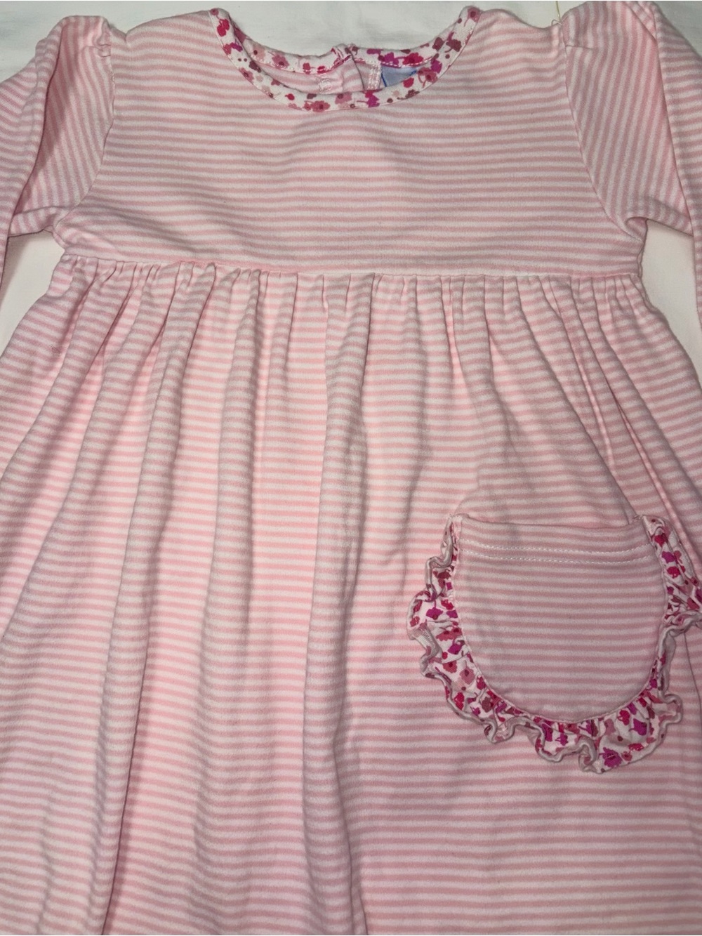 Eyelet and Ivy 100% cotton pink striped dress sz 4 EUC smoke free home - Picture 2 of 5